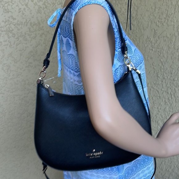 Kate Spade Staci Saffiano Leather Shoulder Bag Black - Picture 14 of 16